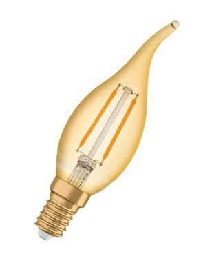 OSRAM Vintage 1906 LED kerte vindstød 1,5W/825 (13W) E14 guld