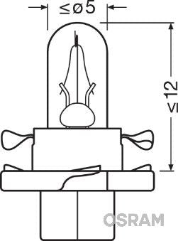 Osram original instrumentbelysning 12V, 2W