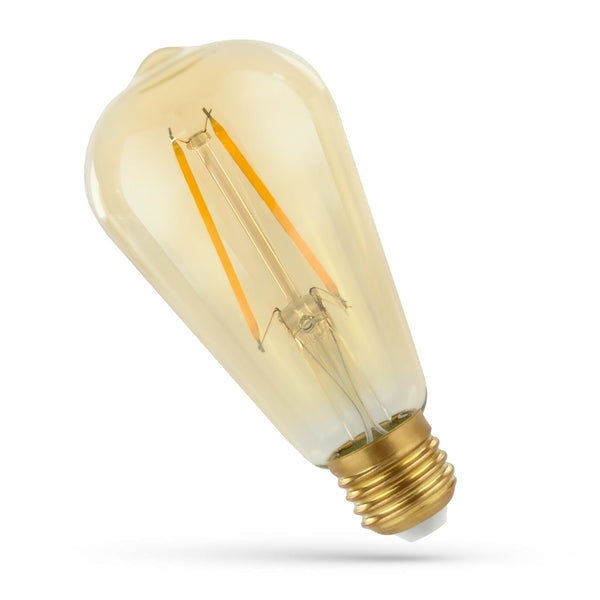 2W LED Retro pære E27 2700 K Guld