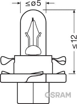 Osram original instrumentbelysning 12V 1,12W